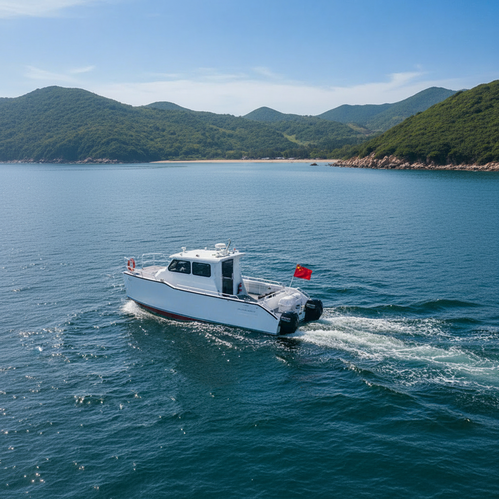 Custom Aluminum Catamaran Ferry Operating on Water