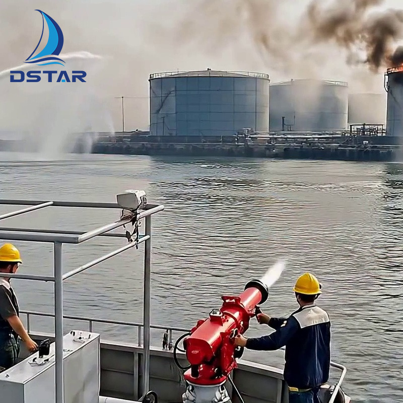 Dookyu Crown fire fighting barge attacking a tank farm fire